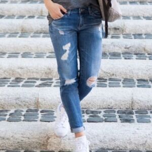 AG Adriano Goldschmied The Stilt Cigarette Leg Skinny Distressed Jeans Size 30R